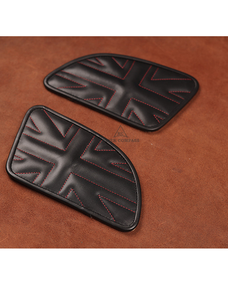 Leather Tank Pad for Royal Enfield Continental GT 650 Union Jack Black Stitch