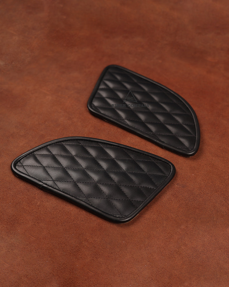 Leather Tank Pad for Royal Enfield Continental GT Diamond Black Stitch