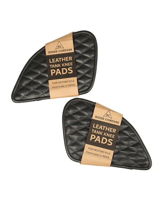 Leather Tank Pad for Royal Enfield Himalayan Diamond Black Stitch