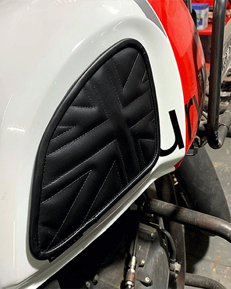 Leather Tank Pad for Royal Enfield Himalayan Union Jack Black Stitch