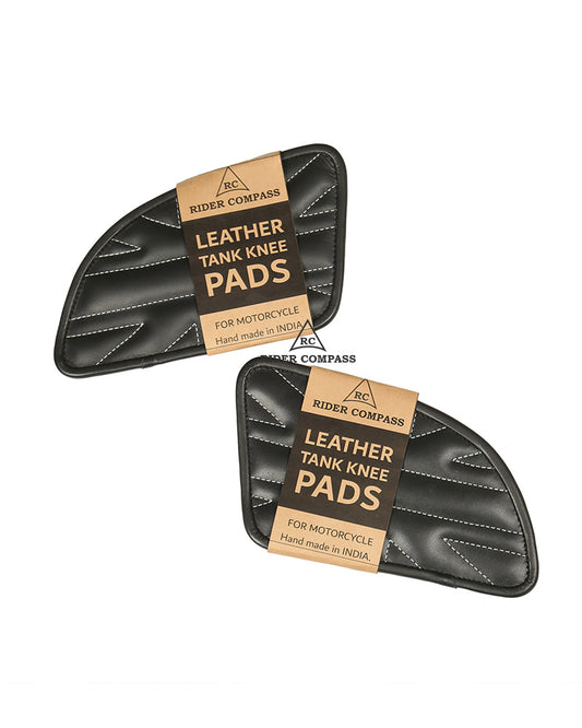 Leather Tank Pad for Royal Enfield Continental GT 650 Union Jack White Stitch