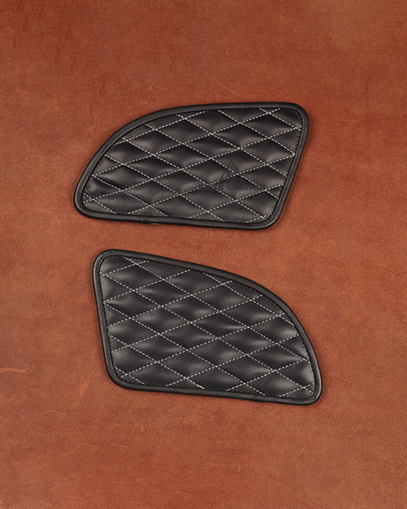 CONTINENTAL GT-650 TANK PAD, DIAMOND STITCHED - WHITE THREAD