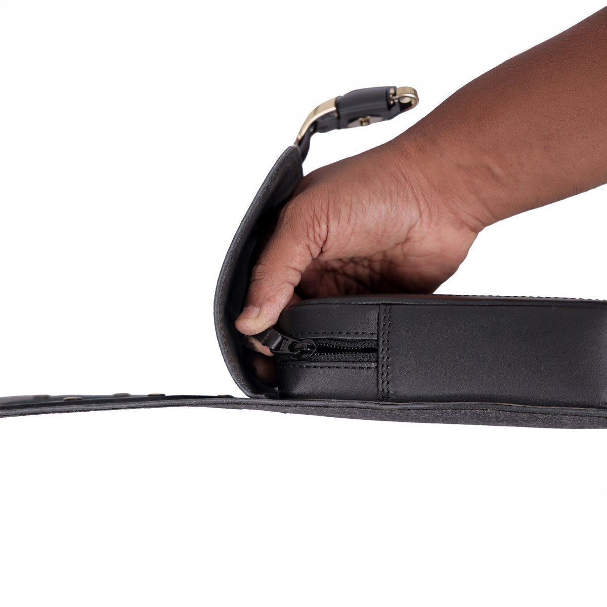 Shop handcrafted real leather motorcycle tank bags with secure zipper pouches, quick-access magnetic buttons, and anti-scratch lining. Available in black and brown with free care kits.