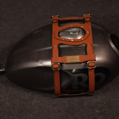 Leather Cross Tank Strap - Royal Enfield Hunter 350