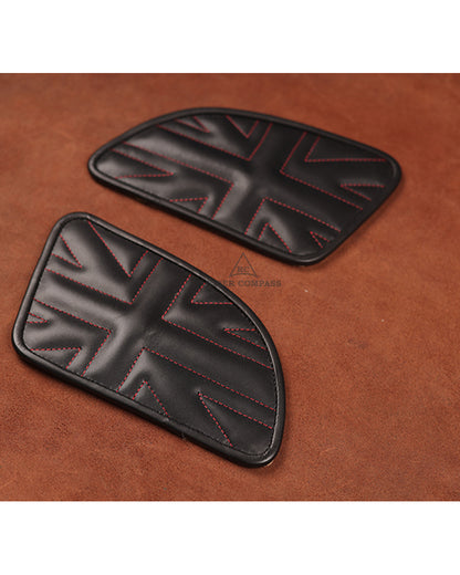 Leather Tank Pad for Royal Enfield Continental GT 650 Union Jack Black Stitch