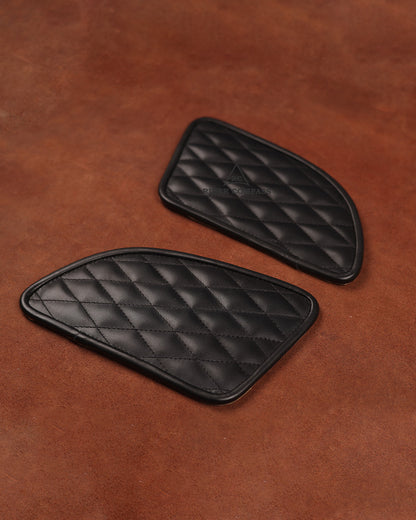 Leather Tank Pad for Royal Enfield Continental GT Diamond Black Stitch