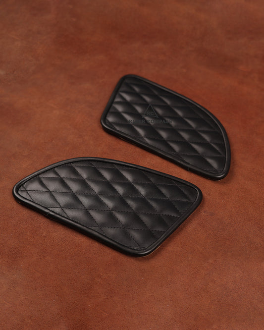 Leather Tank Pad for Royal Enfield Continental GT Diamond Black Stitch