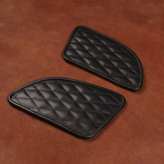 CONTINENTAL GT-650 LEATHER TANK PAD, DIAMOND STITCHED - BLACK THREAD