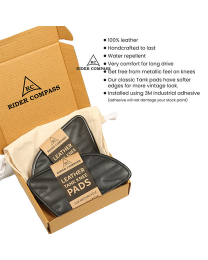 Leather Tank Pad for Royal Enfield Continental GT 650 Union Jack Black Stitch